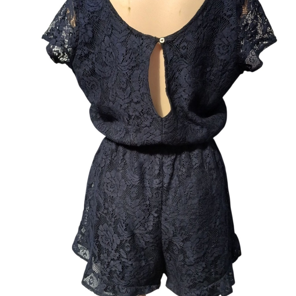 Abercrombie & Fitch Navy Lace Jumpsuit - Picture 2 of 10